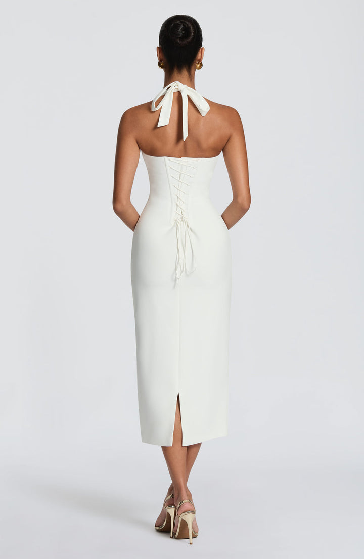 Enya Midi Dress in Brown