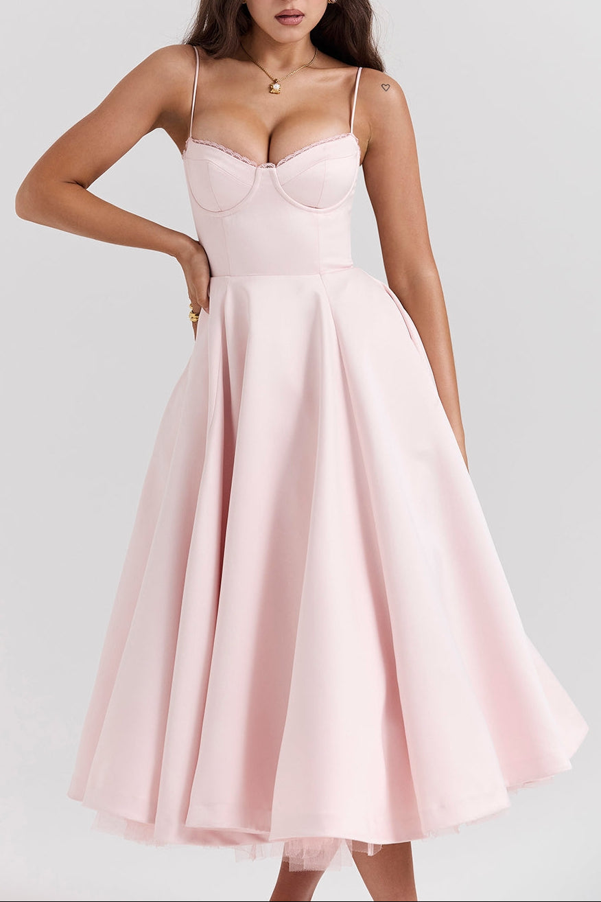 Molly Midi Dress in maroon