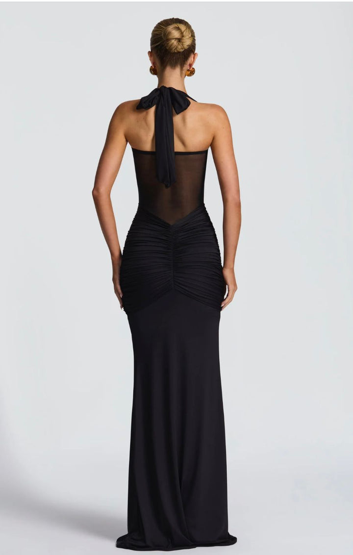 Carla Meshplay Maxi Dress - Black