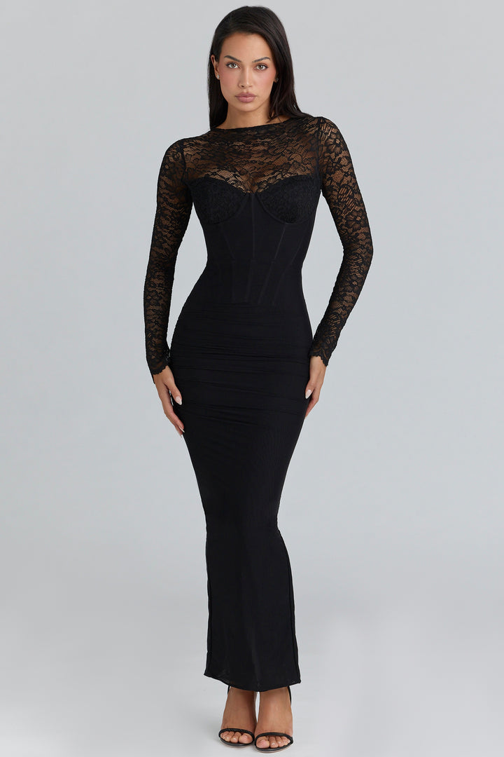 Karlie Black Lace Maxi Gown