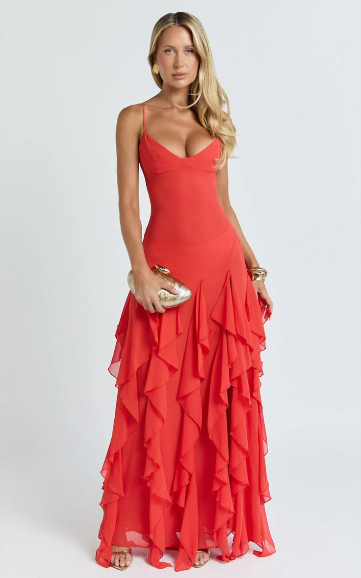 Love Blossoms Ruffle Maxi Dress
