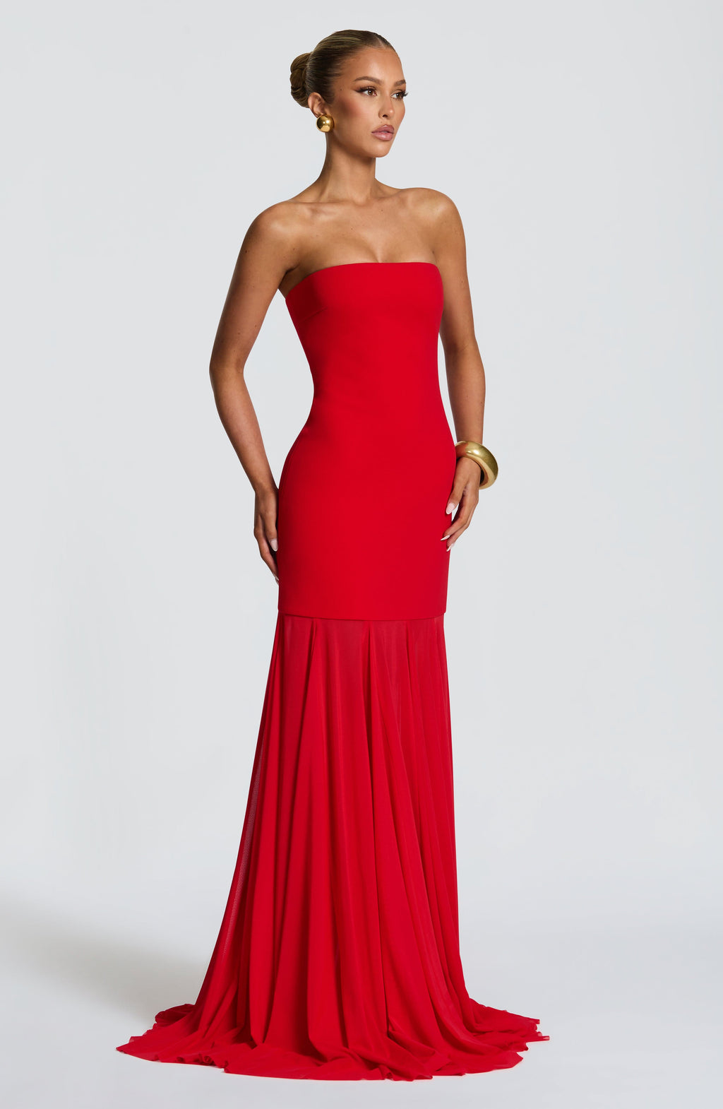 Dear Karma Red Mesh Maxi Dress