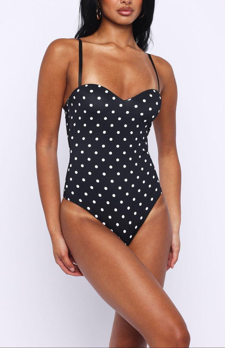 Bella White Polka Muse Bodysuit