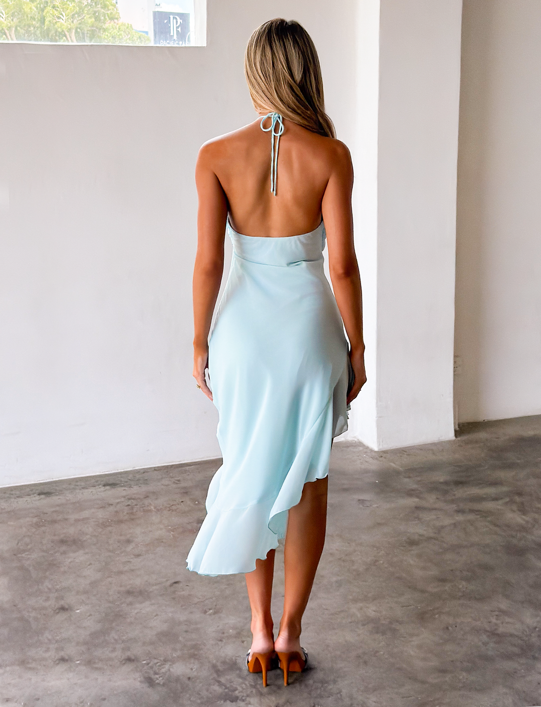 Mira Soft Blue Midi Dress