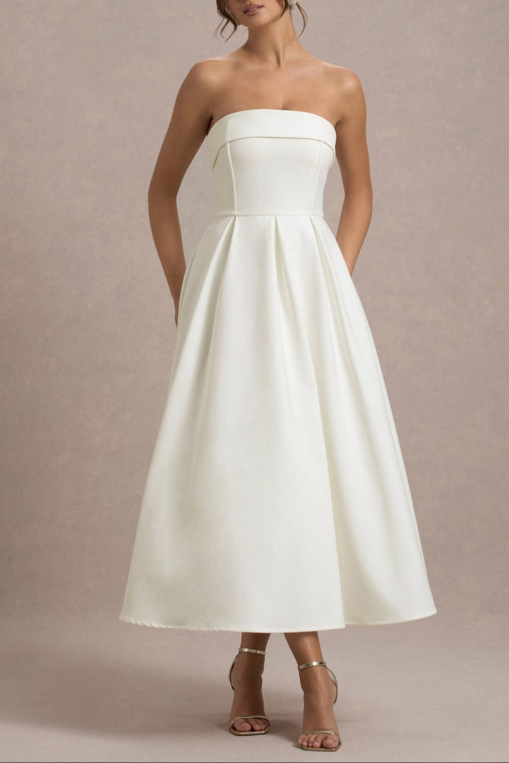 Eloise Midi Dress in Ivory