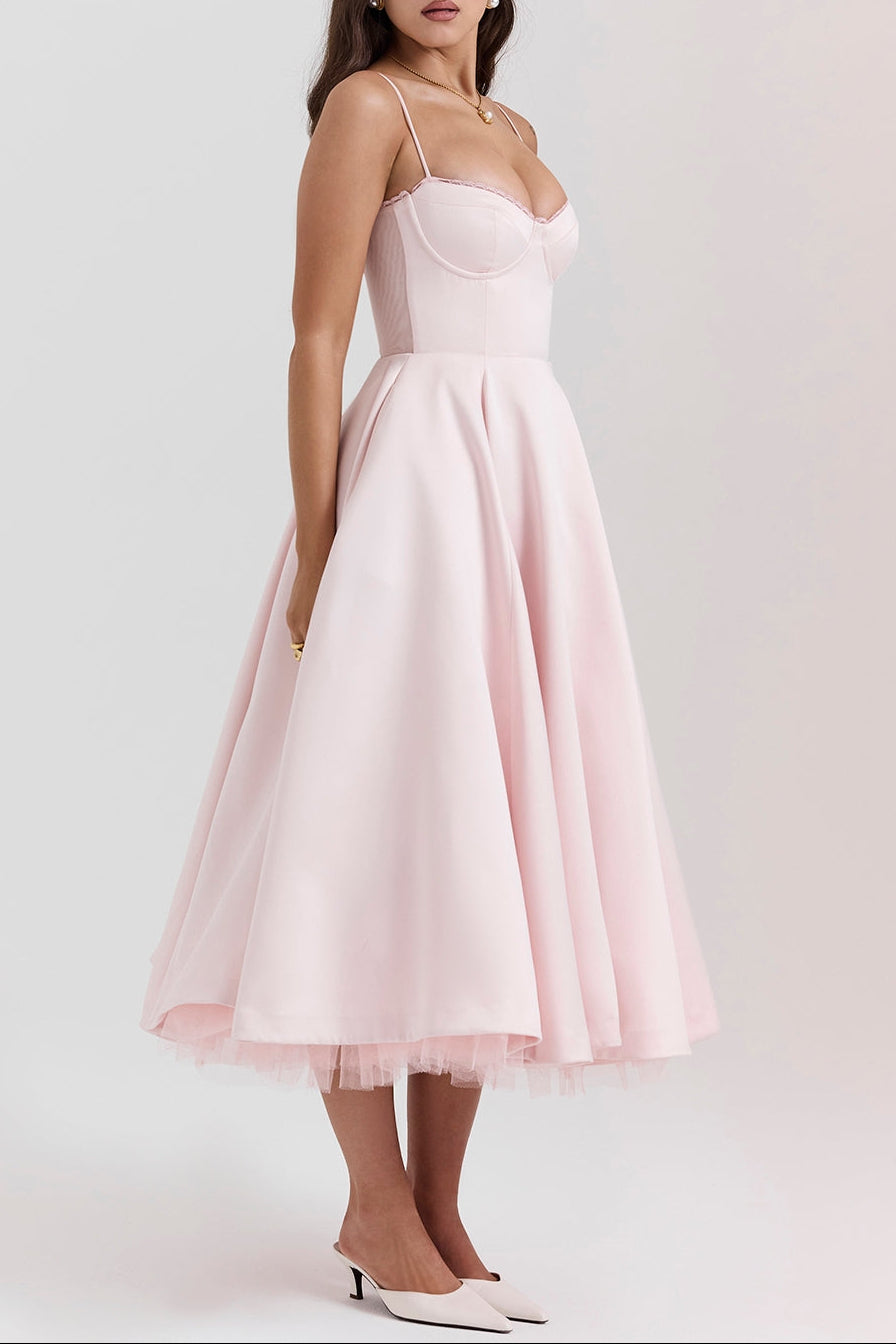 Molly Midi Dress in maroon