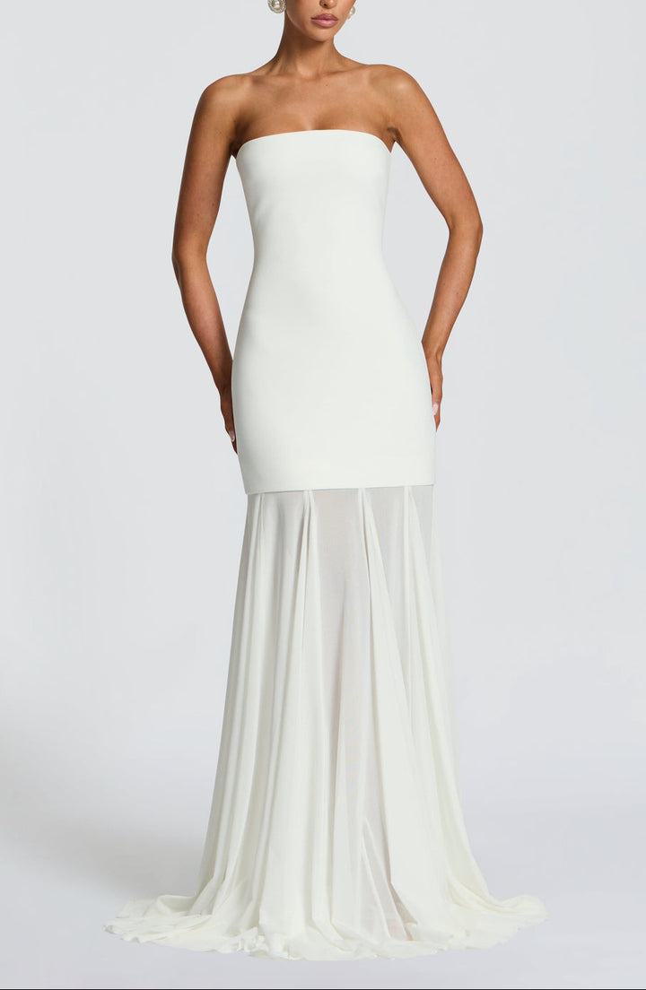 Dear Karma White Maxi Mesh Dress
