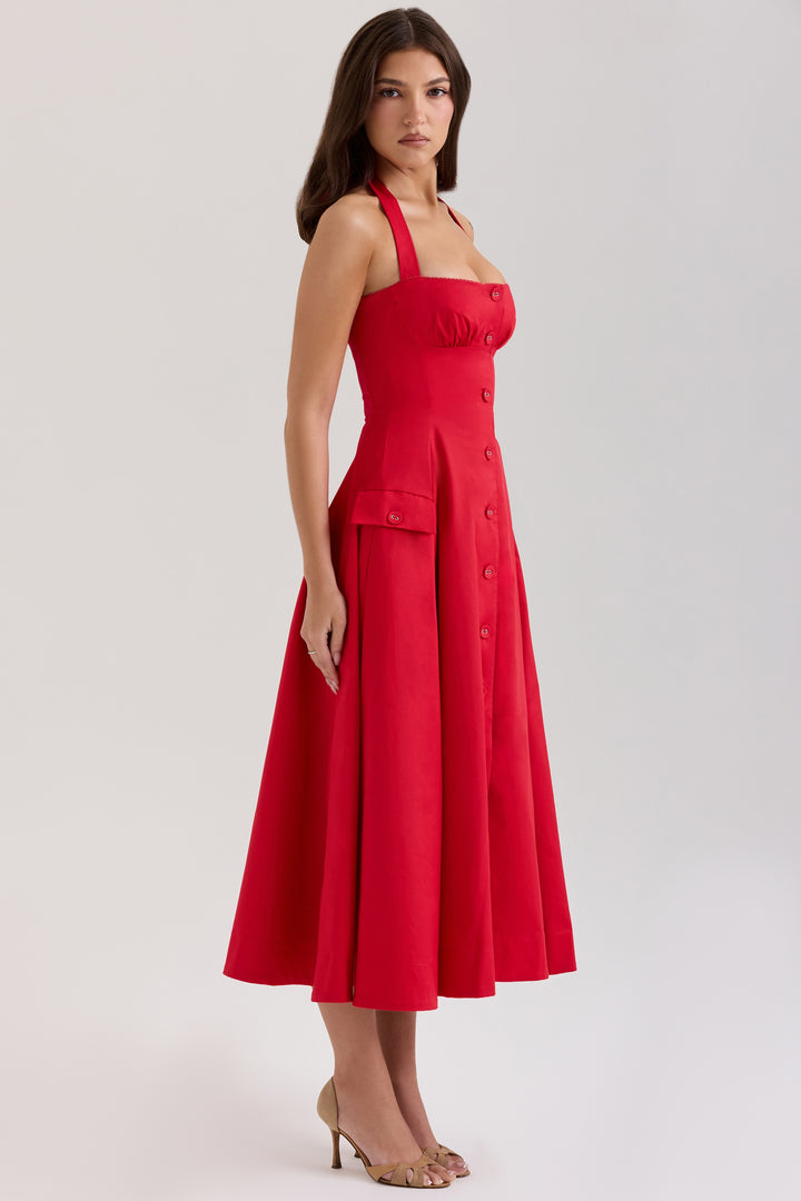 Scarlet Midi Dress In Red