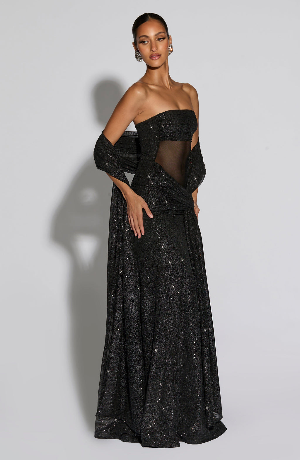 Carmelia Ruched Strapless Maxi Dress