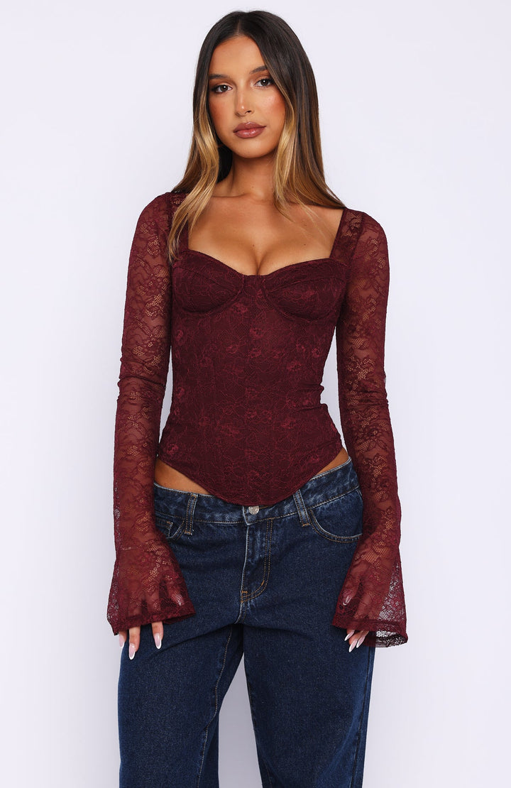 Susan Lace Corset Full Sleeve Top