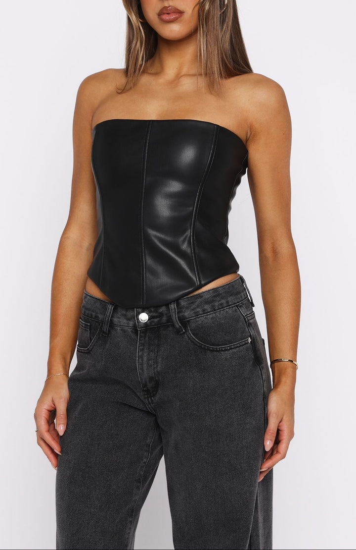 Lost In Leather Corset Top