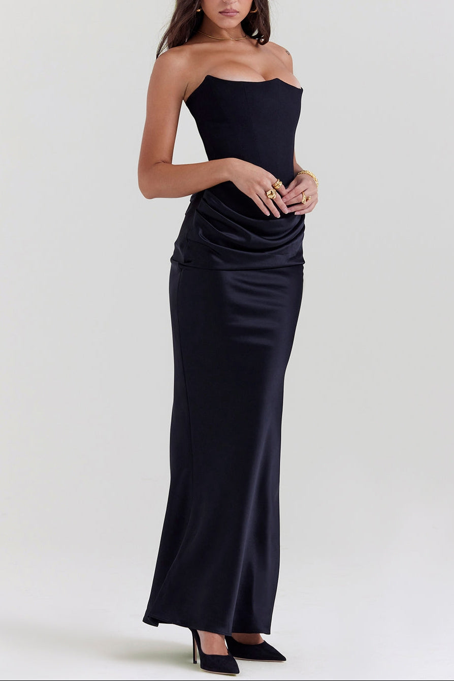 Midnight Siren Corset maxi Dress