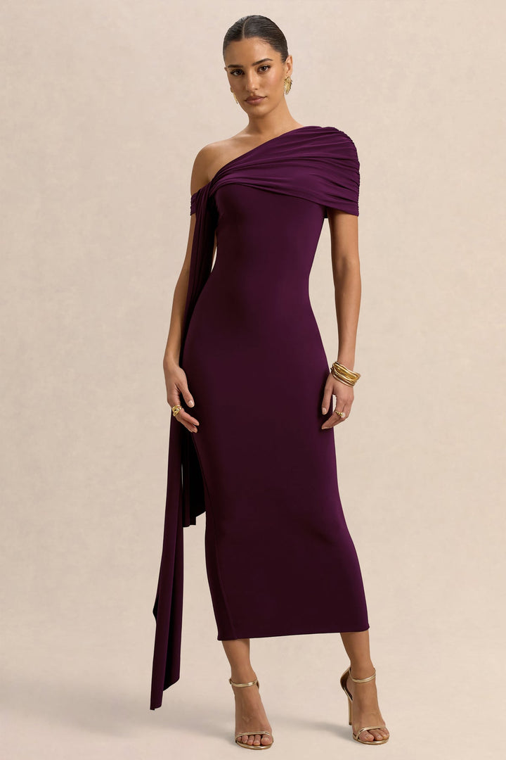 Maeve Drape Midi Dress Voilet