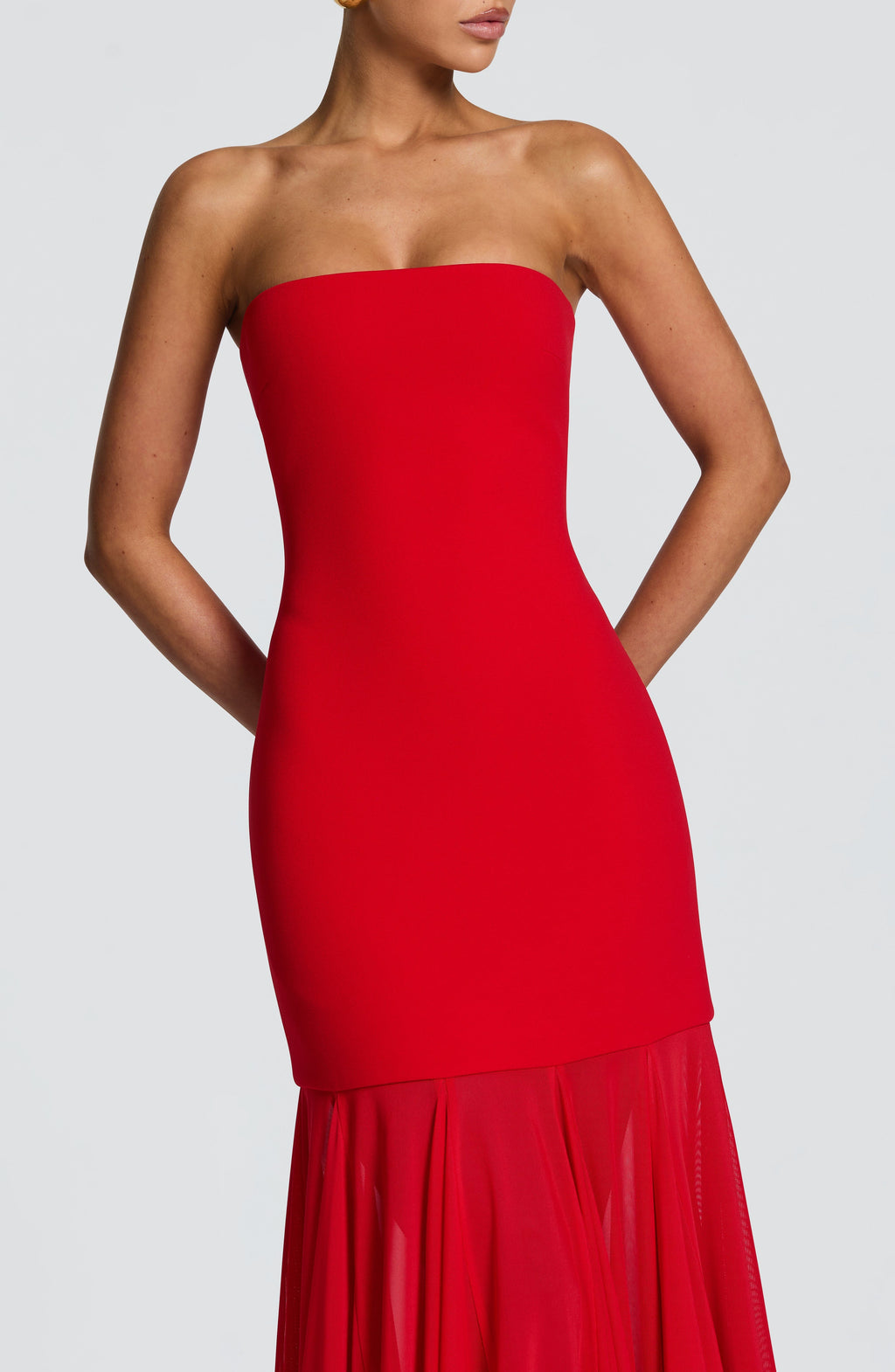 Dear Karma Red Mesh Maxi Dress