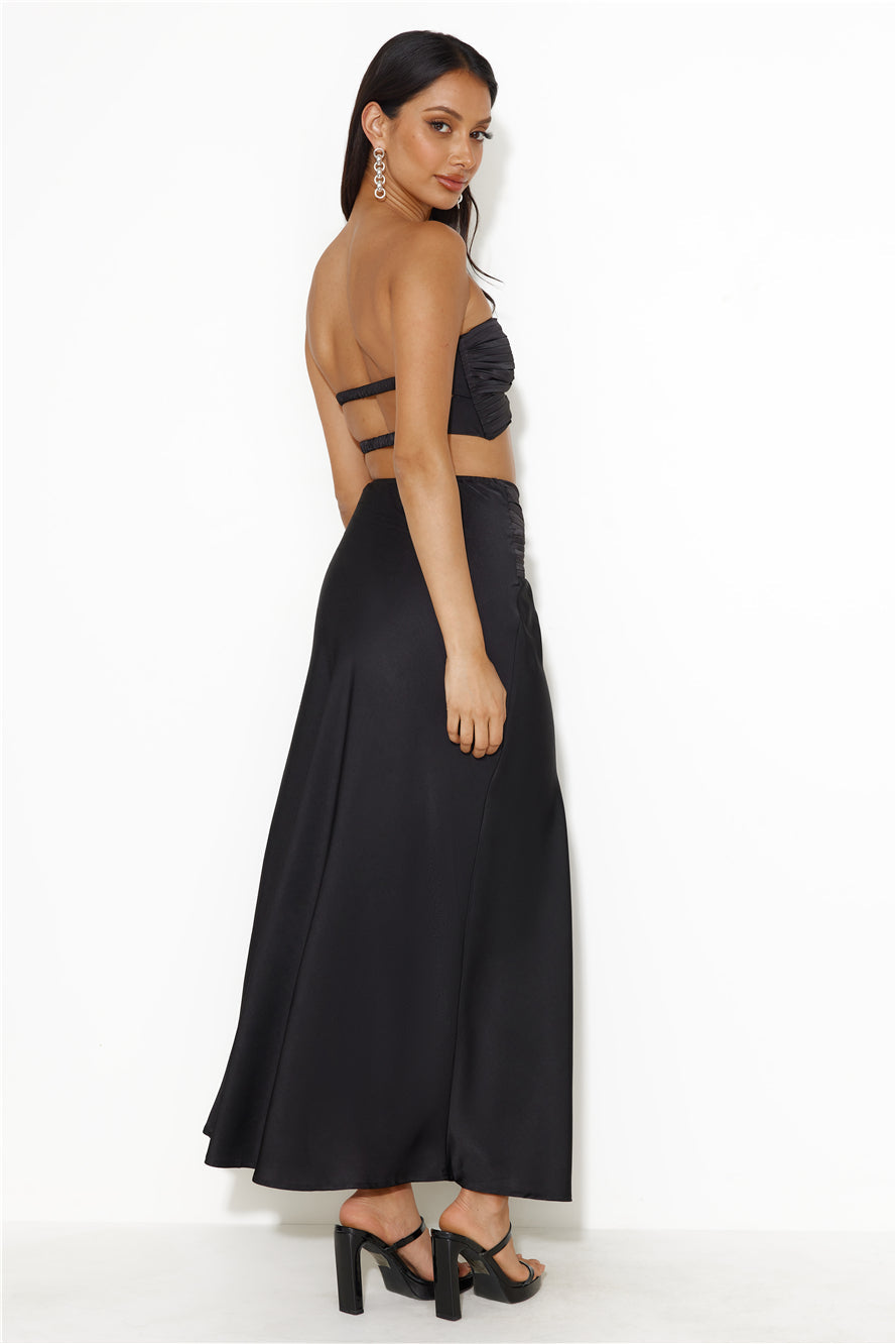 Amelie Bandeau Crop Top Black