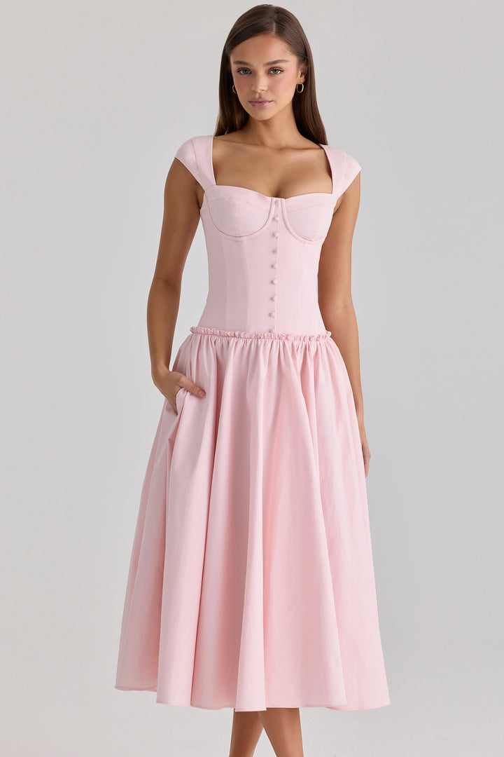 Velina Rose Midi Dress in pink