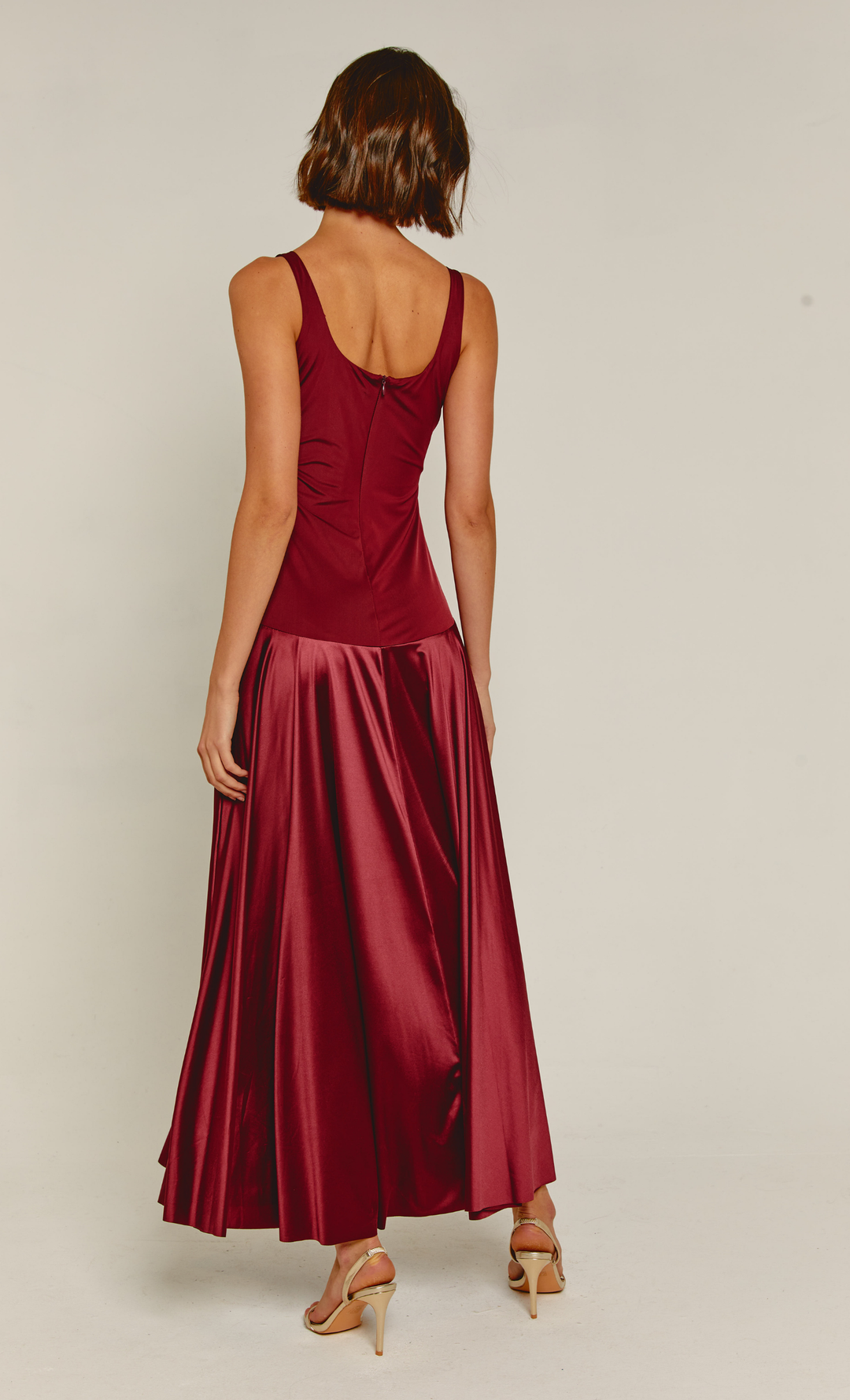 Amelia Satin Flared Dress