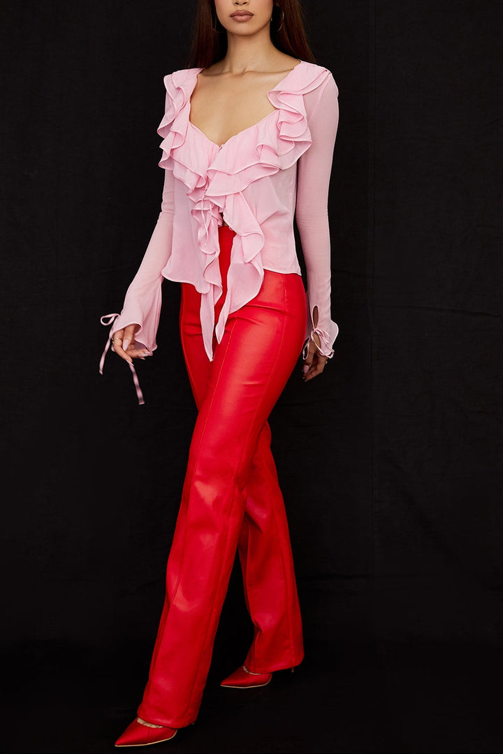 Camila Pink Ruffle Top