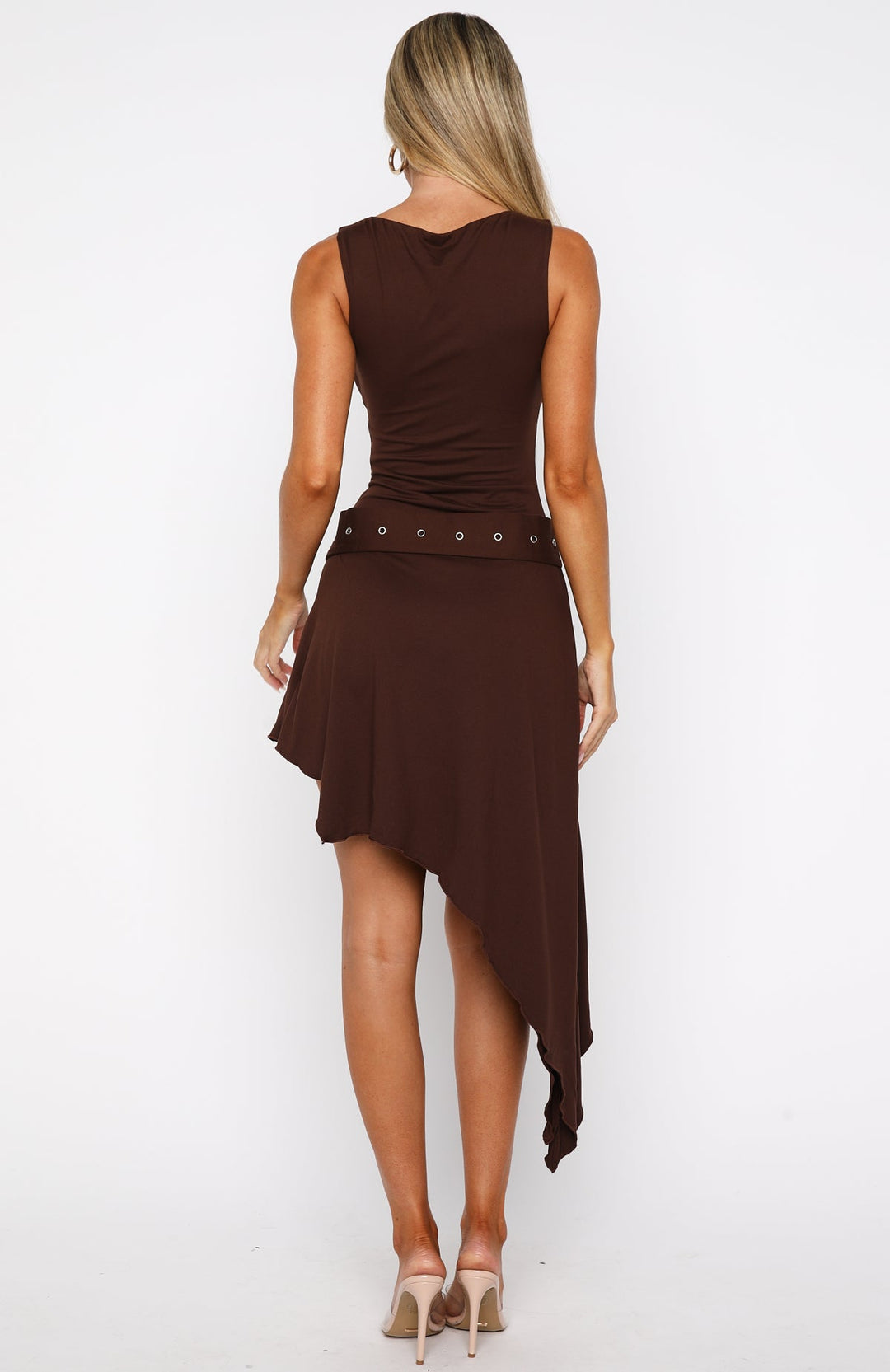 City Girl Asymmetric Midi Dress with Belt