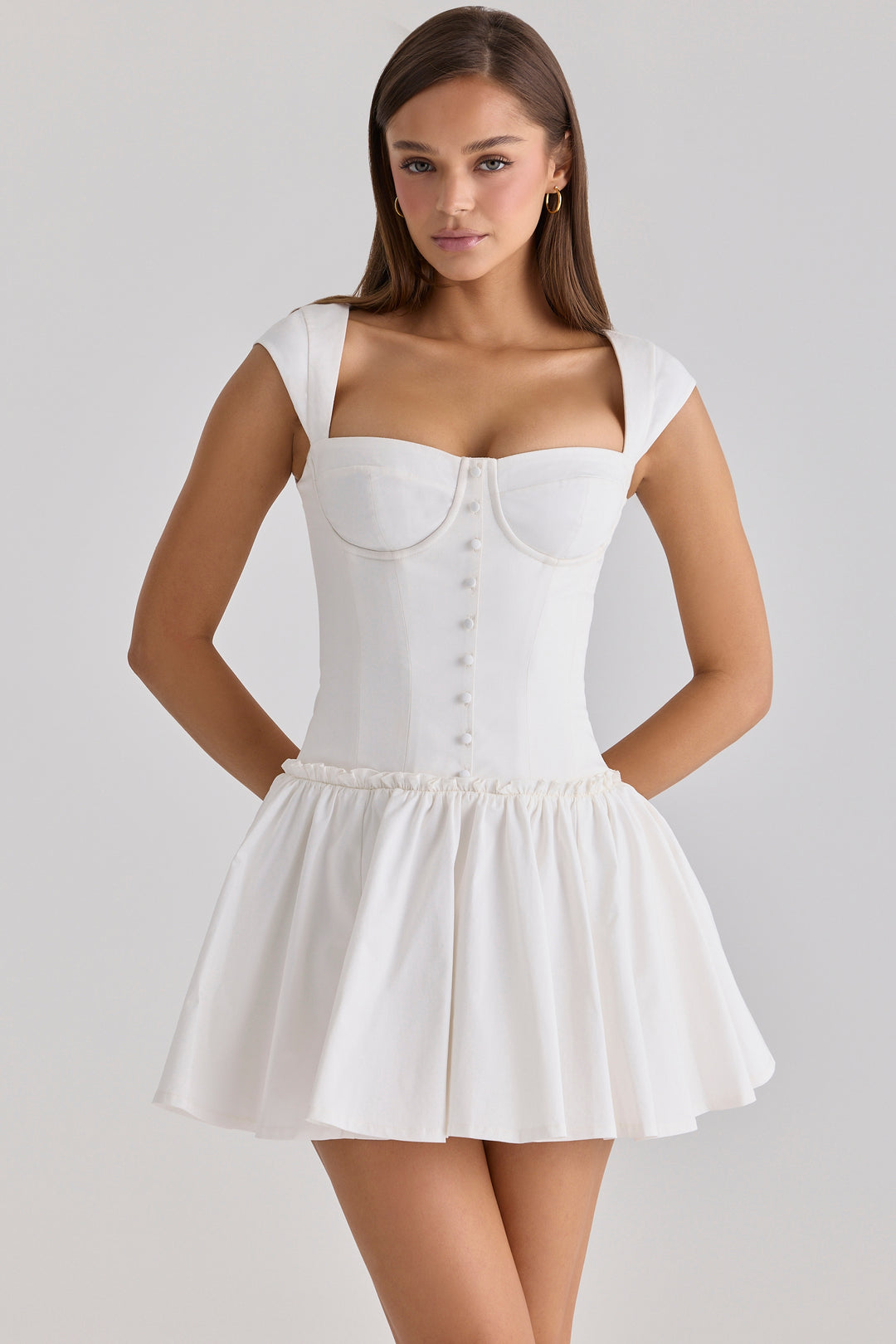 Velina Rose Mini Dress in White