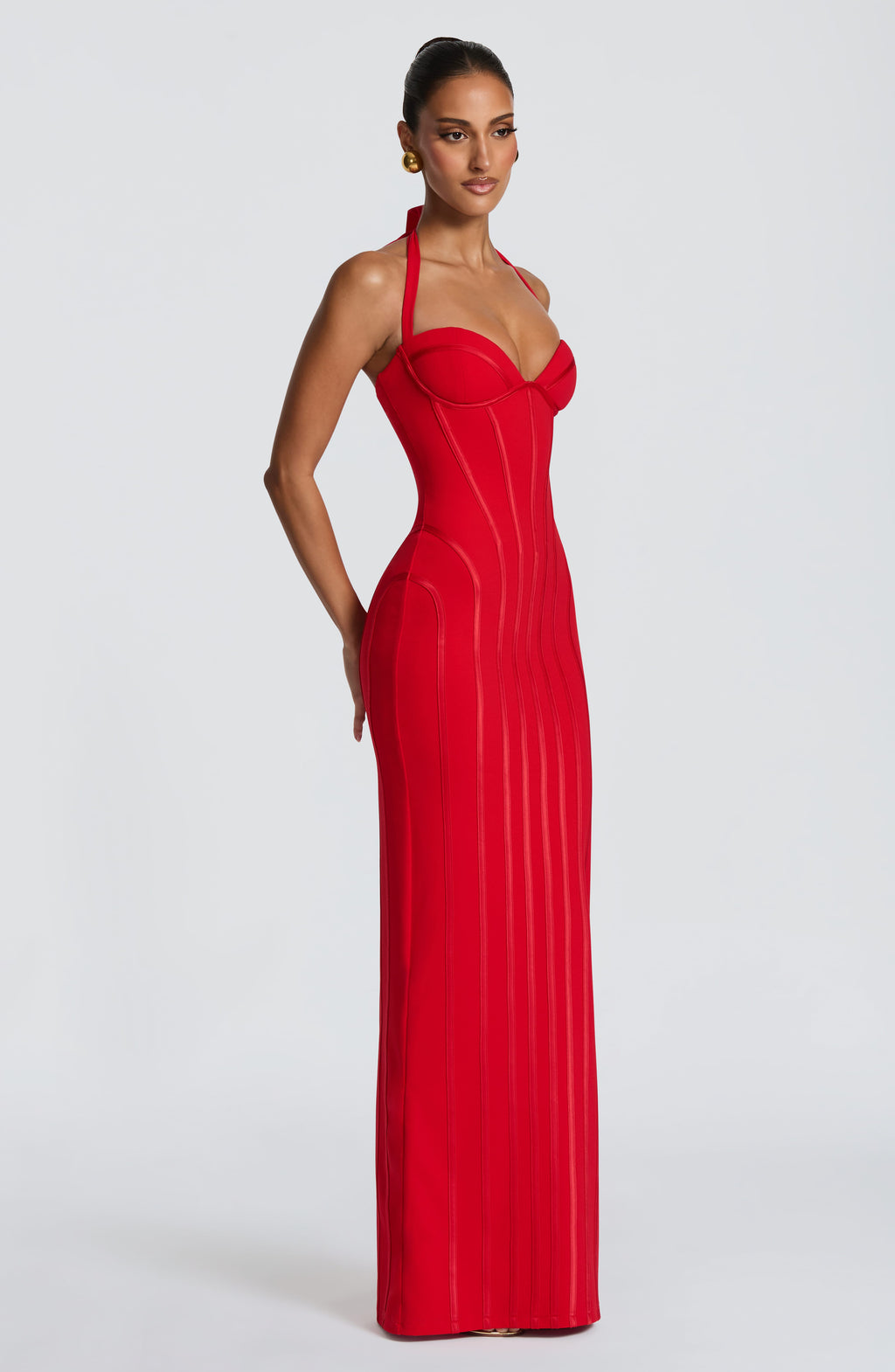 Contour Luxe Maxi Dress in Red