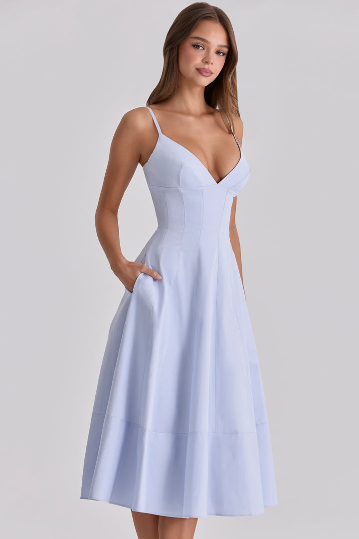 Elysia Midi Dress - Sky Blue