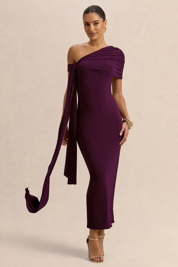 Maeve Drape Midi Dress Voilet