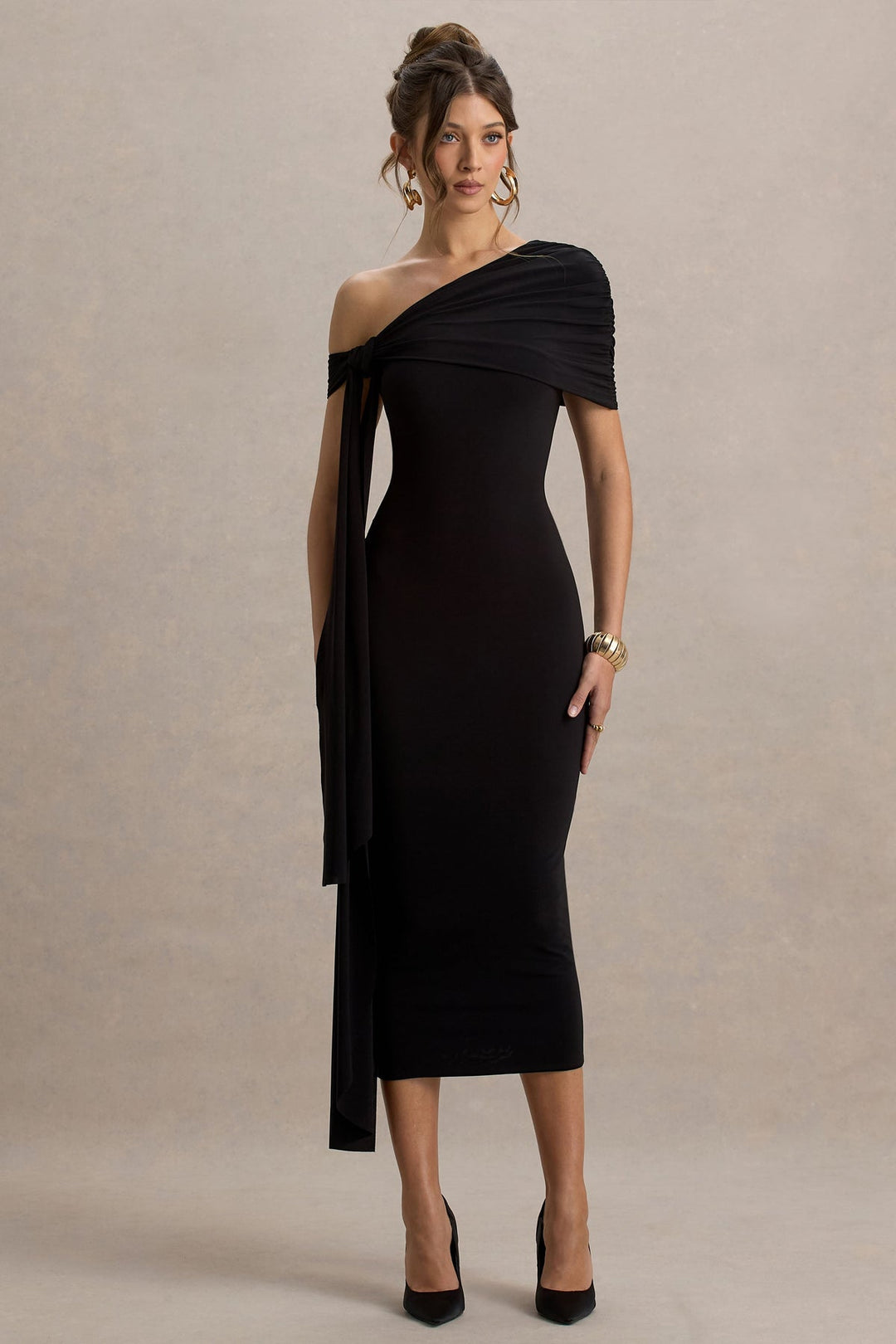Maeve Drape Midi Dress Voilet