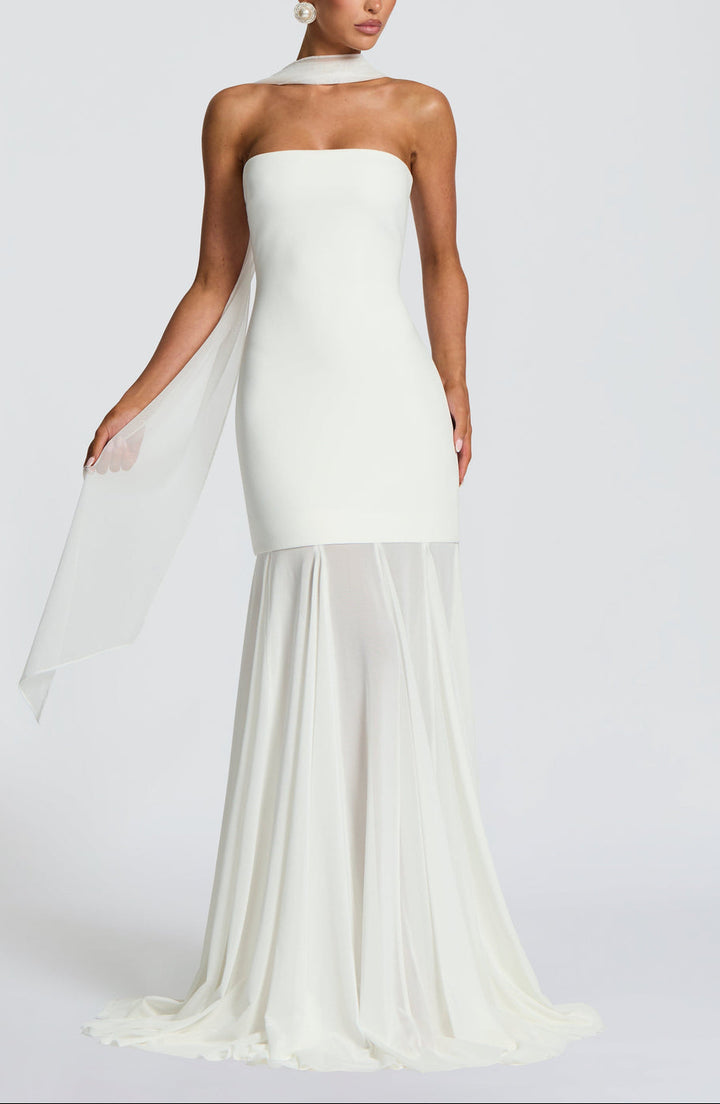 Dear Karma White Maxi Mesh Dress