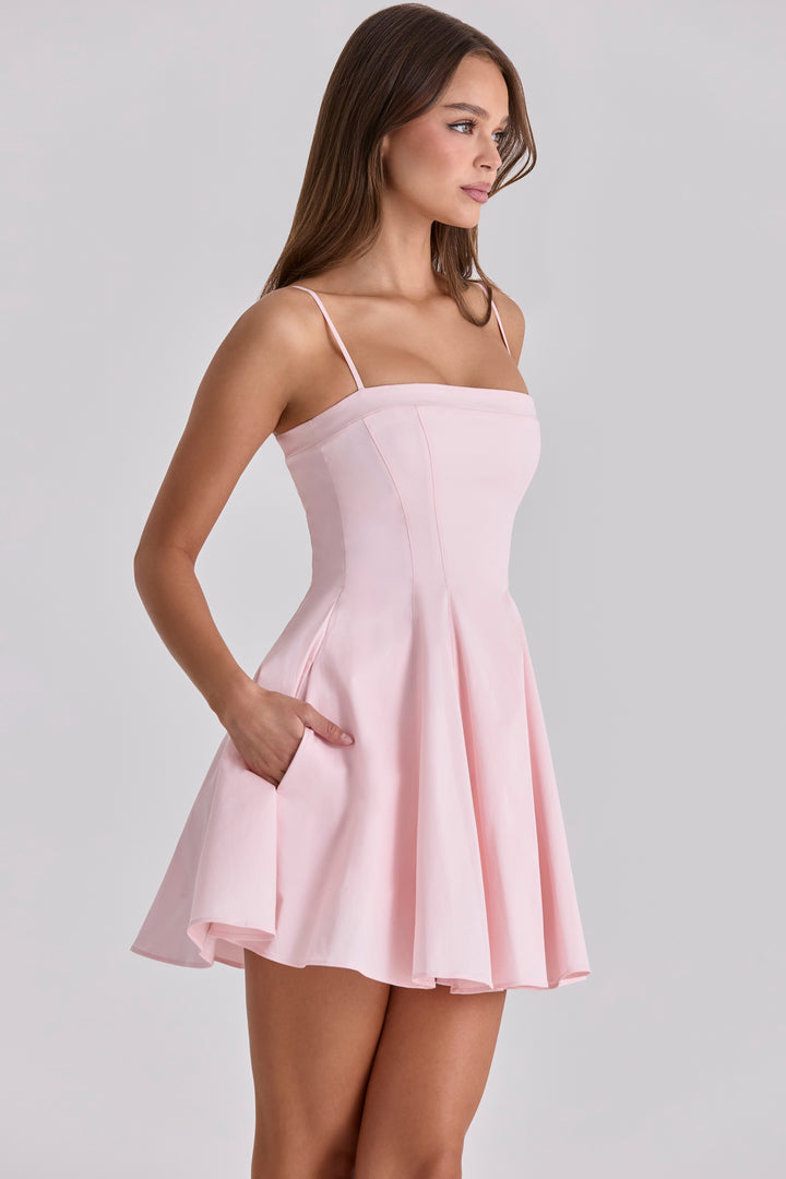 Belle Mini Dress in Baby Pink