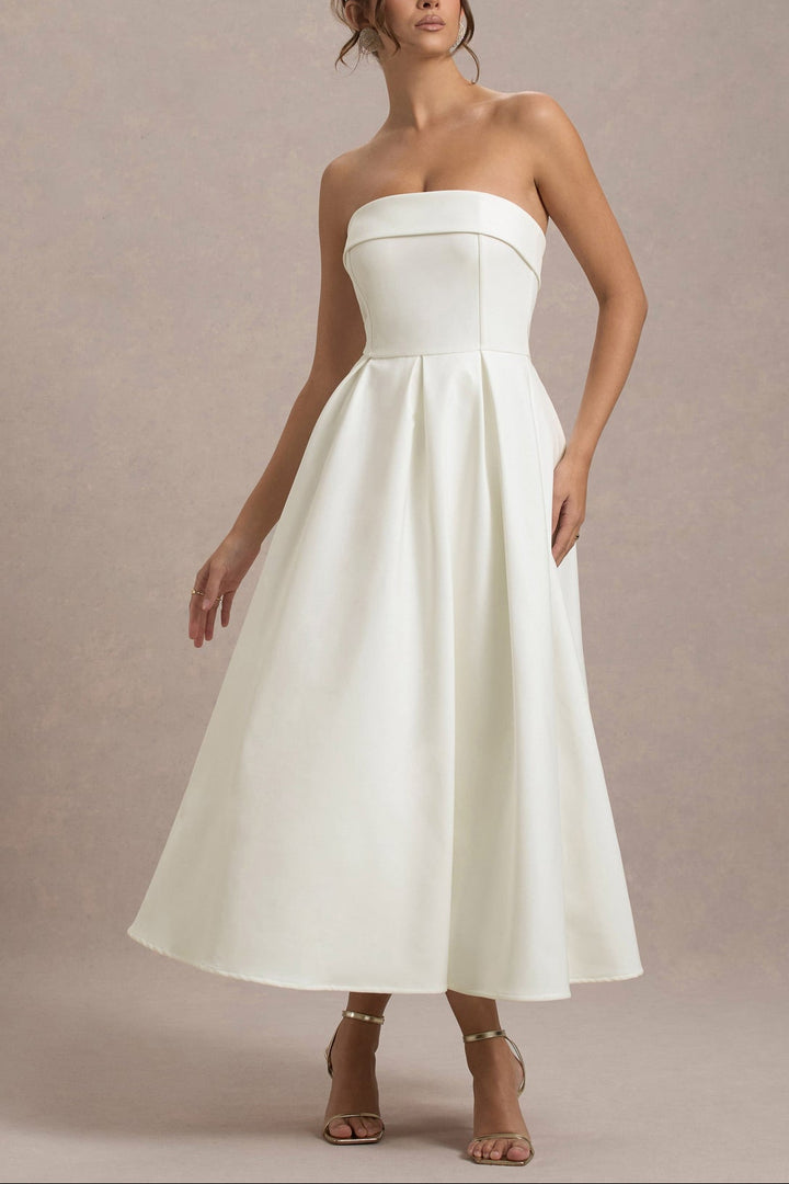 Eloise Midi Dress in Ivory