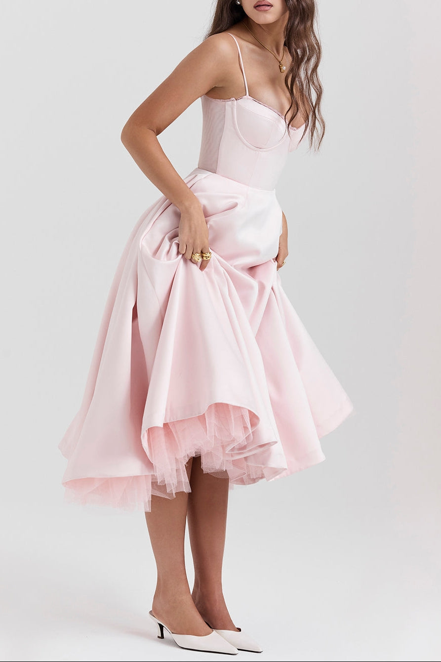 Molly Midi Dress in maroon