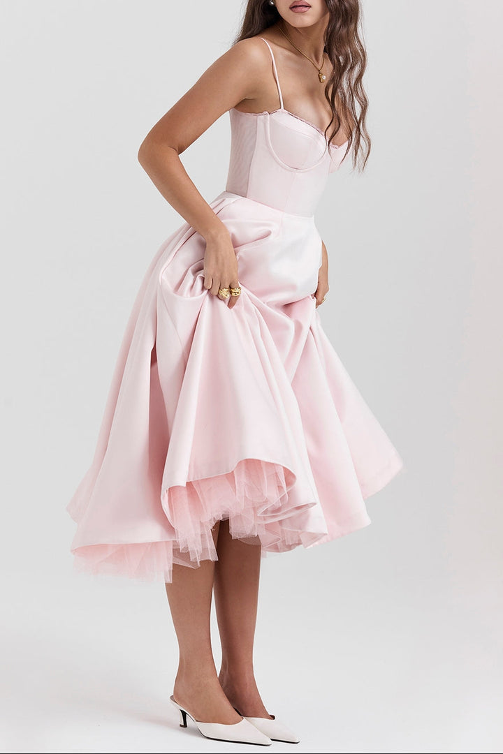 Molly Midi Dress in maroon