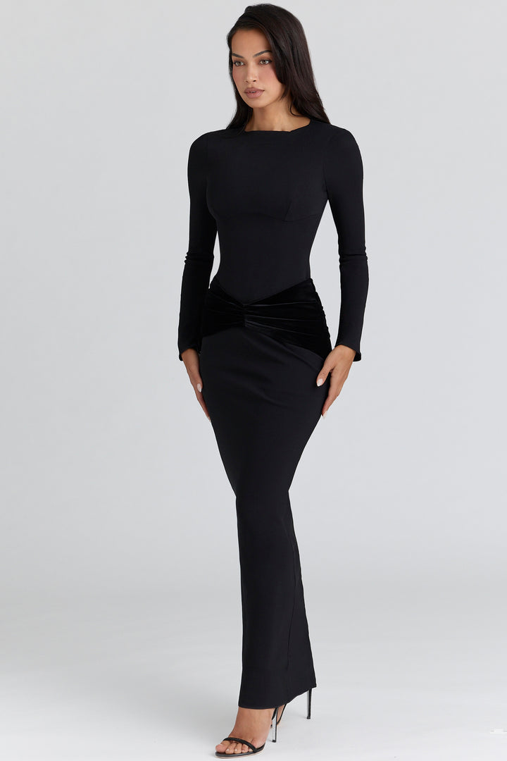 Esme Black Velvet Gown