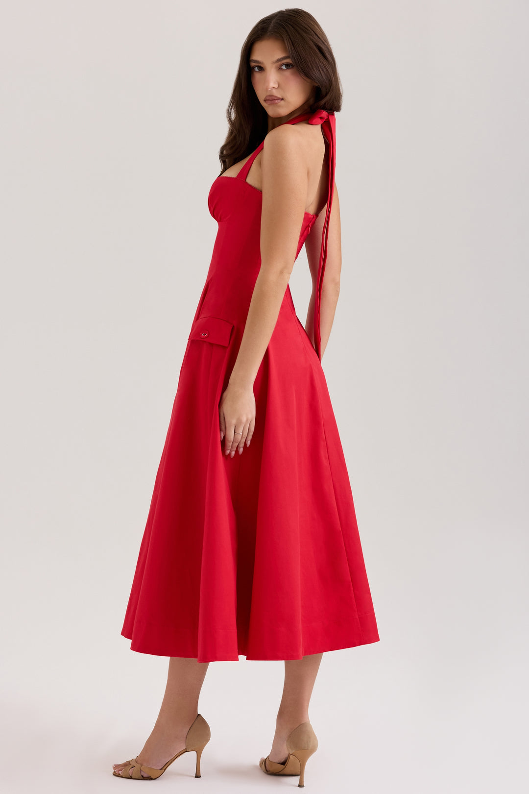Scarlet Midi Dress In Red