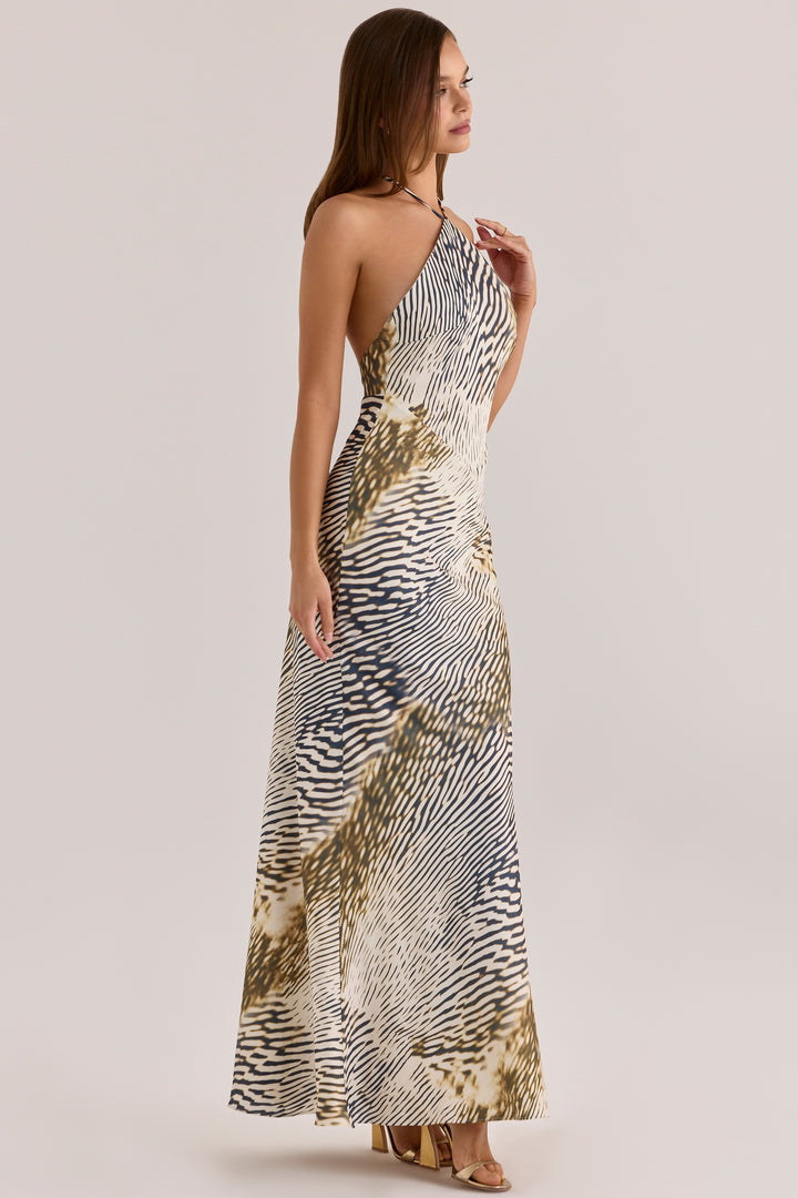 Zaria Printed Maxi Slip Dress