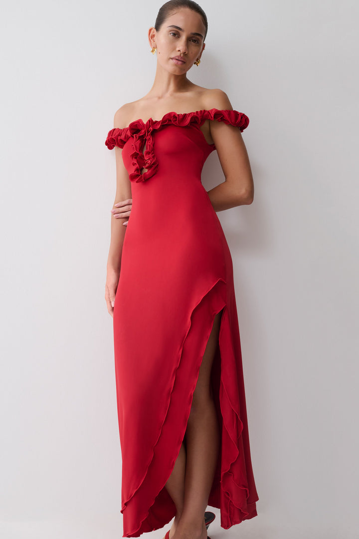 Rihanna Ruffle Midi Dress