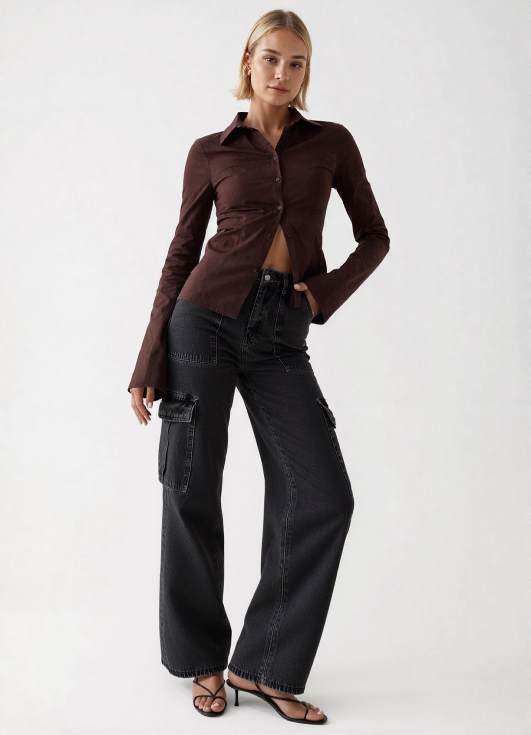 Scout High Waisted Flap Pocket Cargo Jeans