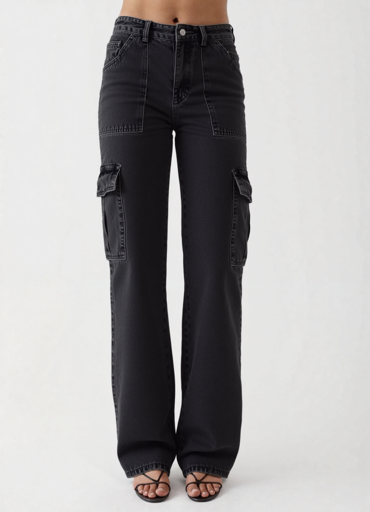Scout High Waisted Flap Pocket Cargo Jeans