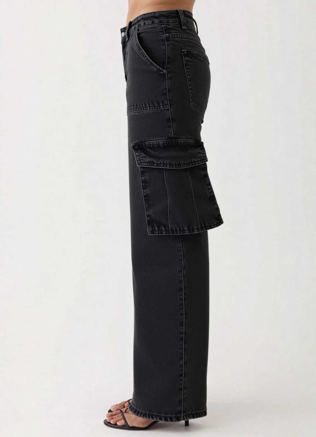 Scout High Waisted Flap Pocket Cargo Jeans