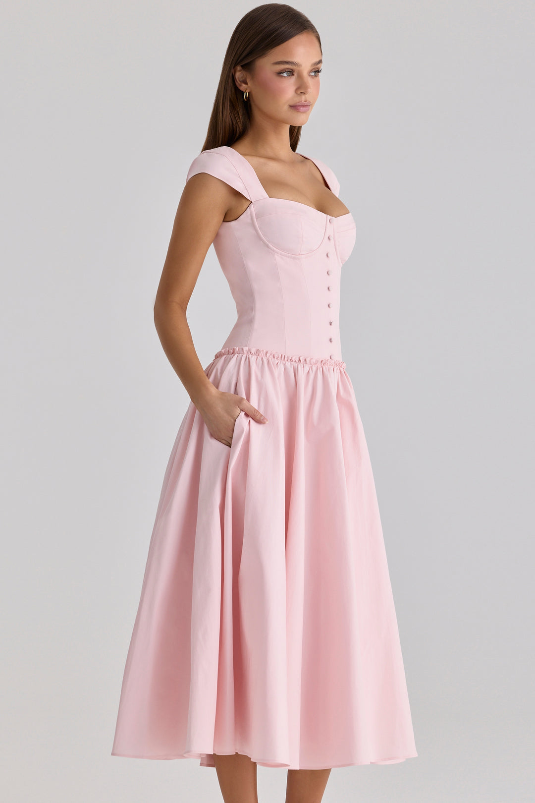 Velina Rose Midi Dress in pink