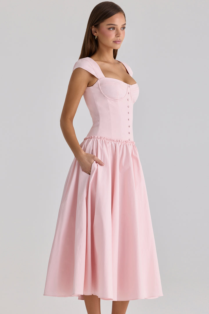 Velina Rose Midi Dress in pink
