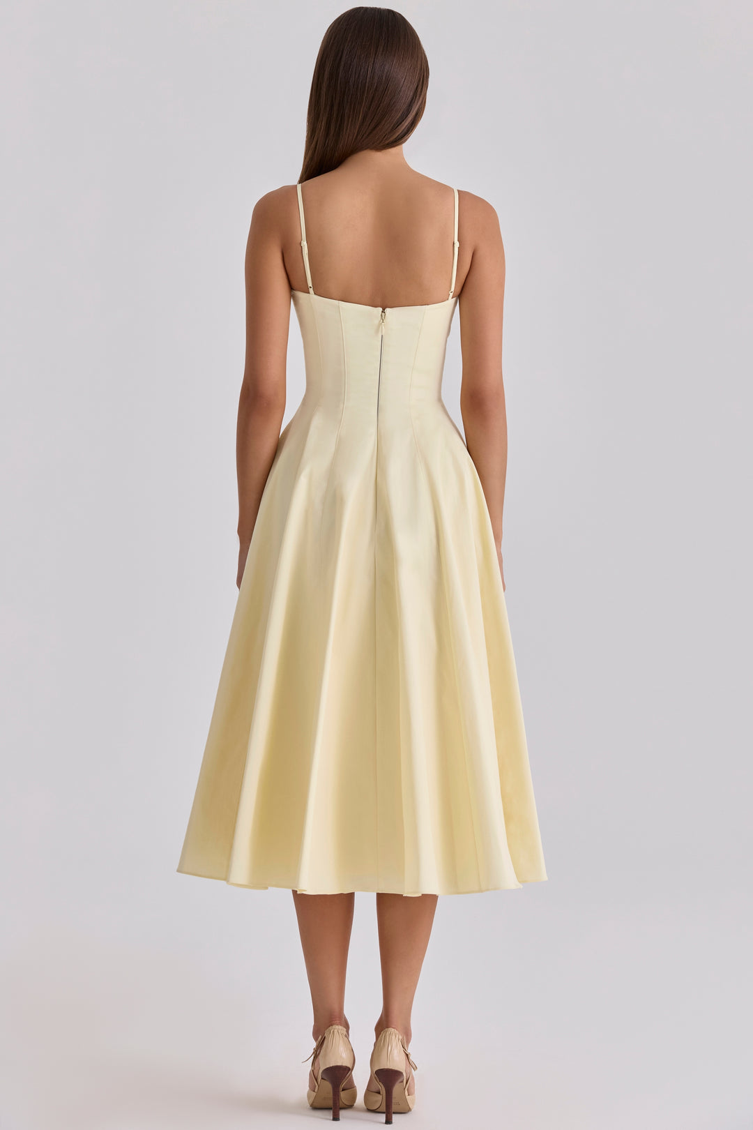 Daisy Midi Dress in butter yellow