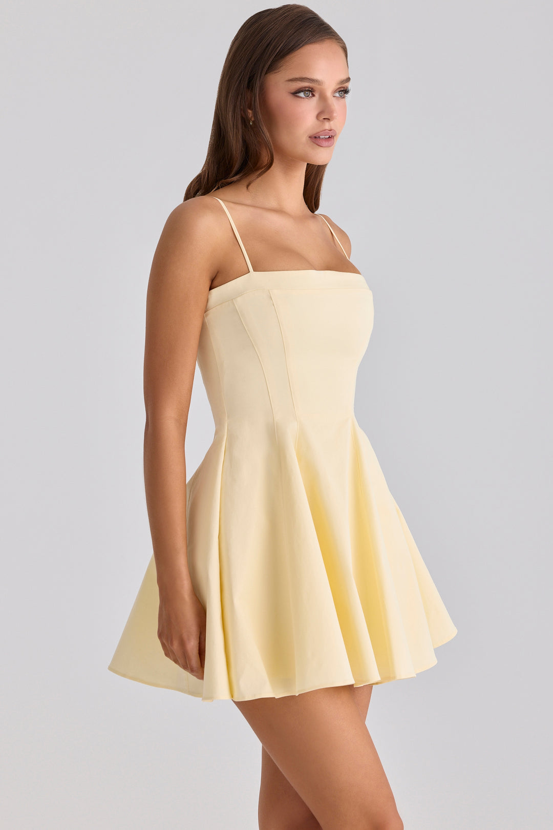 Belle Mini Dress in butter yellow