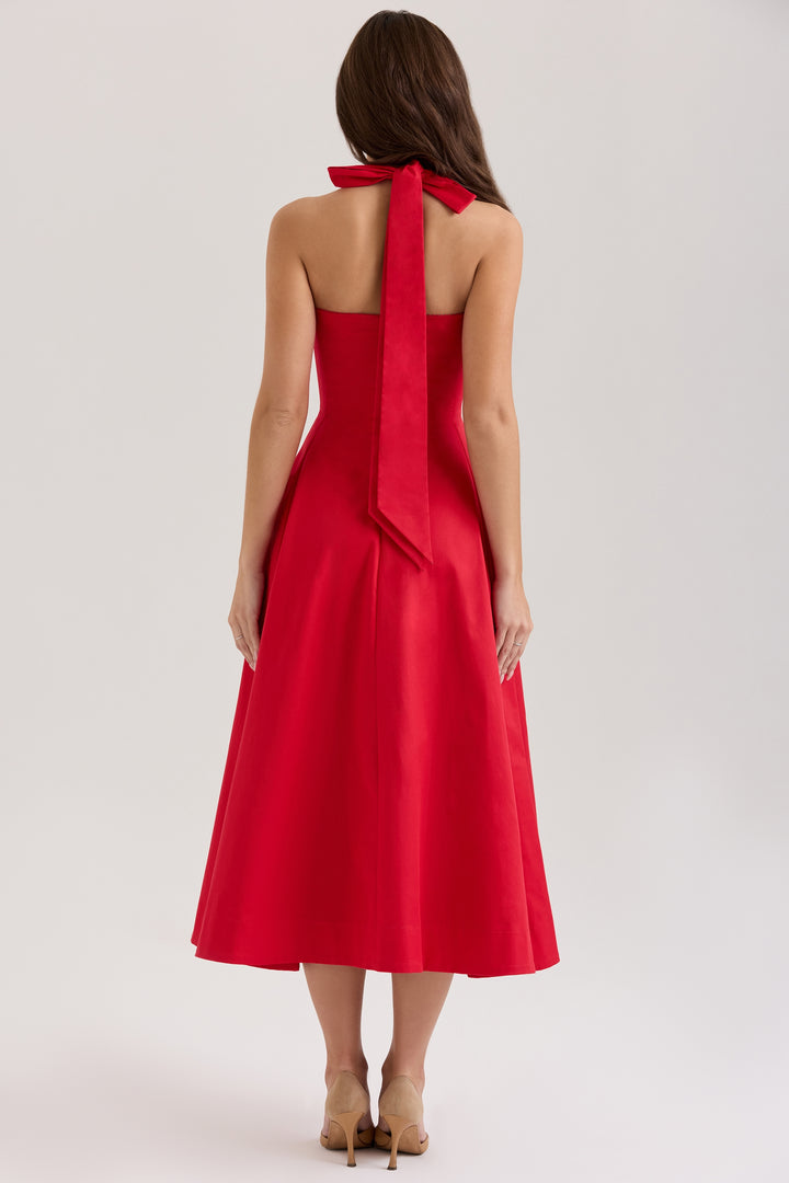 Scarlet Midi Dress In Red