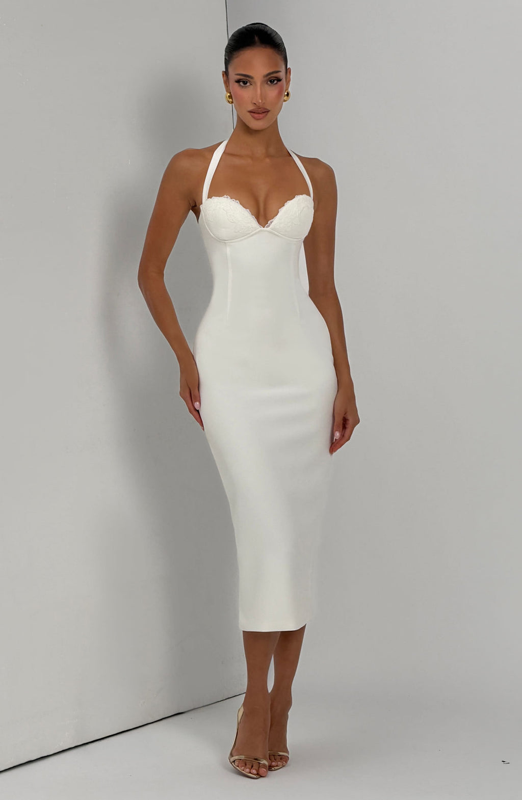 Enya Midi Dress in Brown