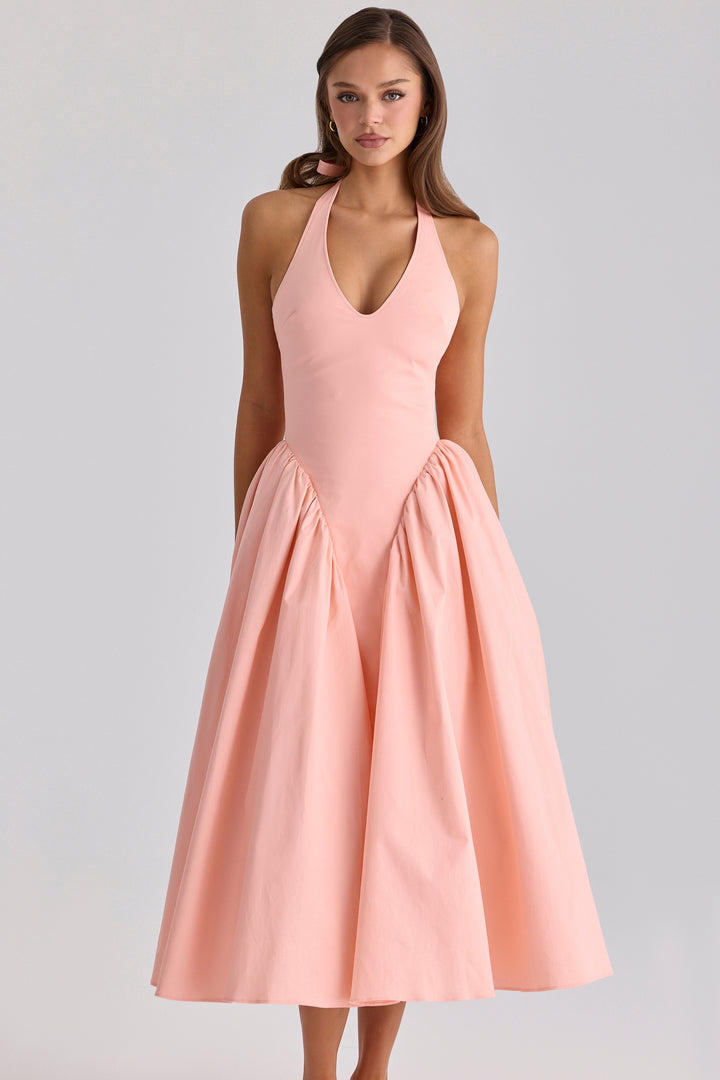 Alina Halter Flare Midi Dress