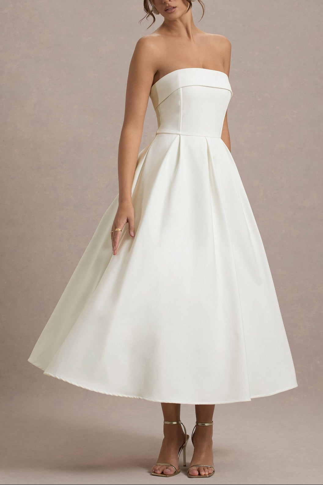 Eloise Midi Dress in Ivory