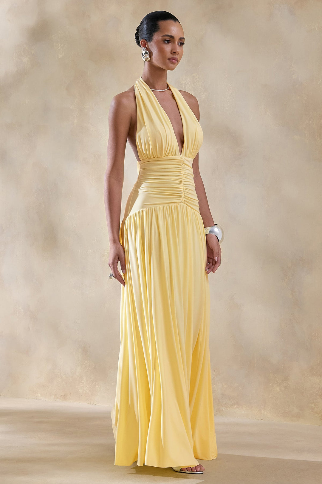Eden Plunge-Neck Maxi Dress