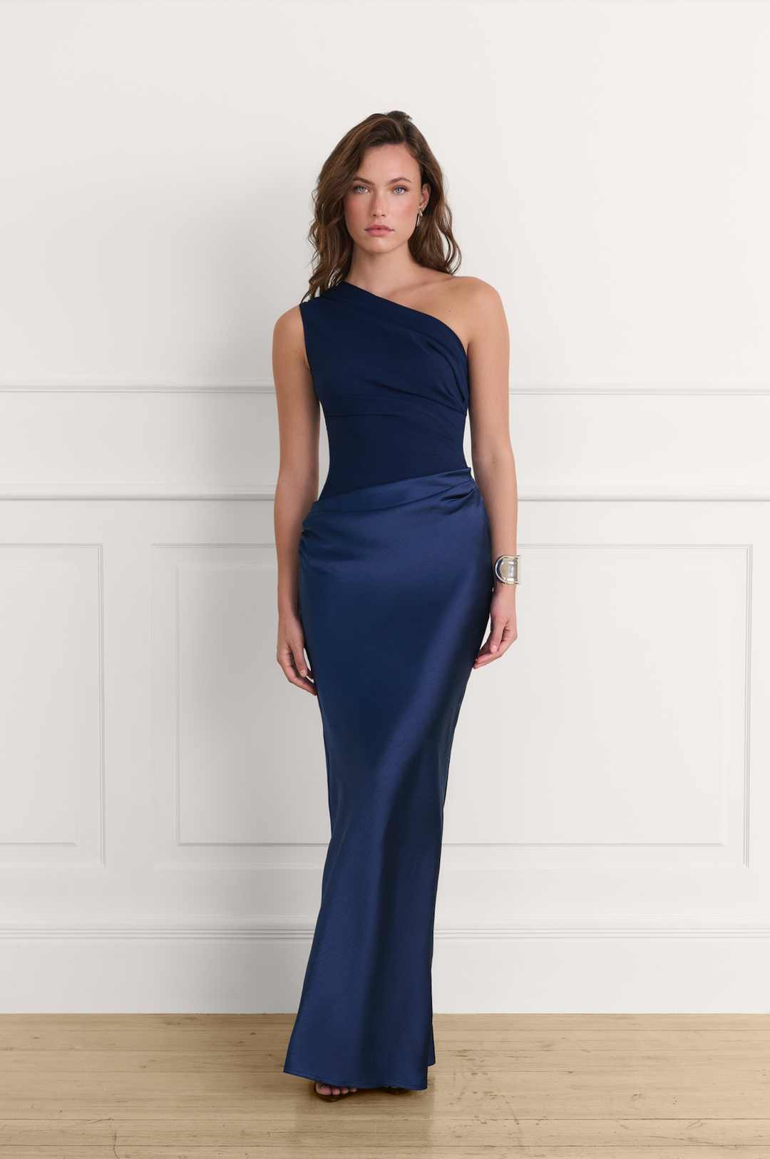 Asya Midnight Blue Satin Maxi Dress
